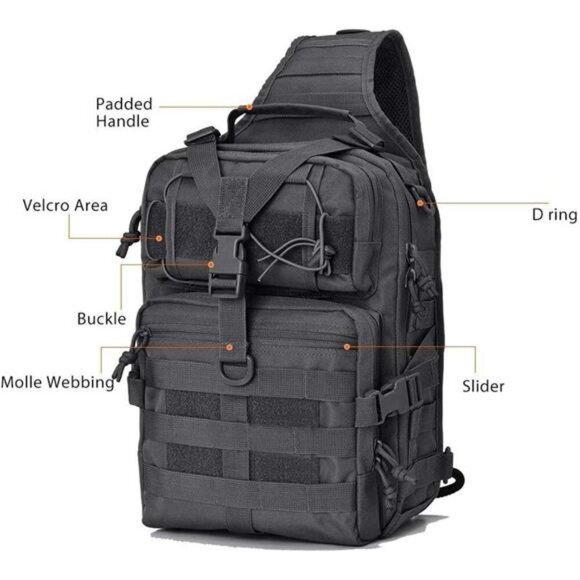 Tactical Sling Backpack Molle EDC Shoulder Bag Military Range Assault Pack - Picture 3 of 7